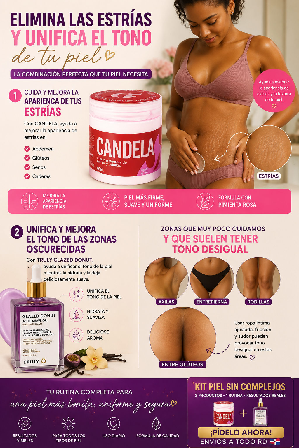 🌸 ESTRÍAS + ZONAS OSCURAS: LA RUTINA ÍNTIMA QUE TU PIEL TE AGRADECERÁ🌸