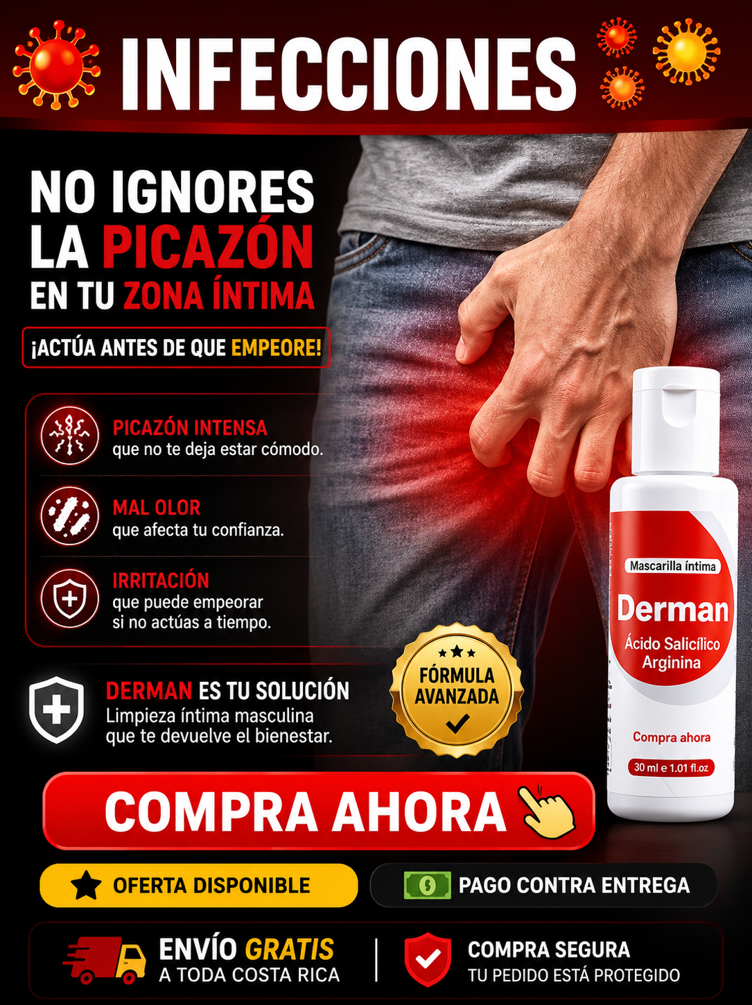 DERMAN -Elimina mal olor y picazón🔴