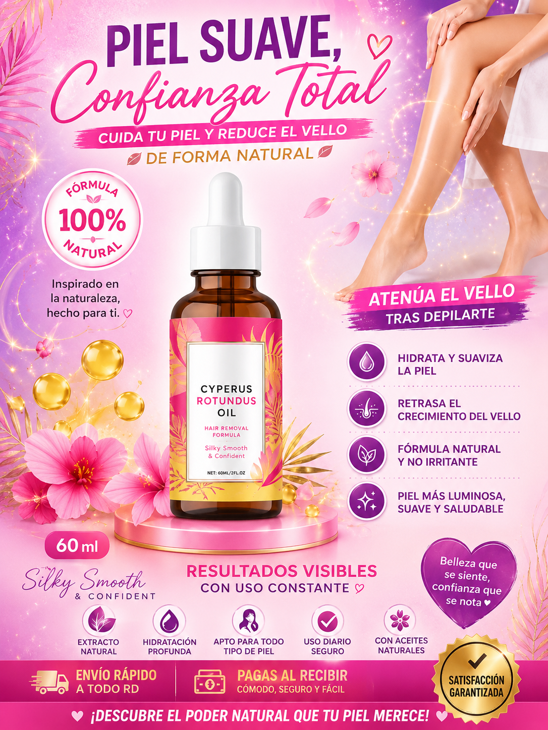 💧 CYPERUS ROTUNDUS OIL-ELIMINA EL VELLO DESDE LA RAIZ