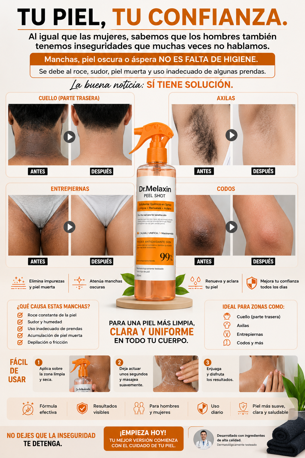 ✨ DR. MELAXIN PEEL SHOT –🔥 ELIMINA LA PIEL MUERTA ✨