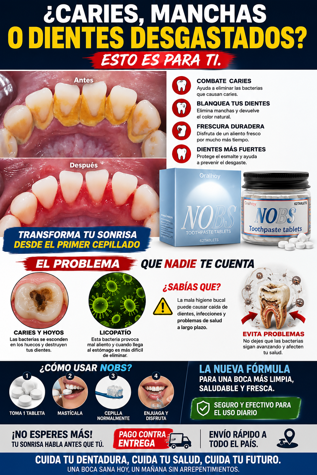 🤢¿TIENES DIENTES CON CARIES, HOYOS, MANCHAS O DESGASTADOS?😷